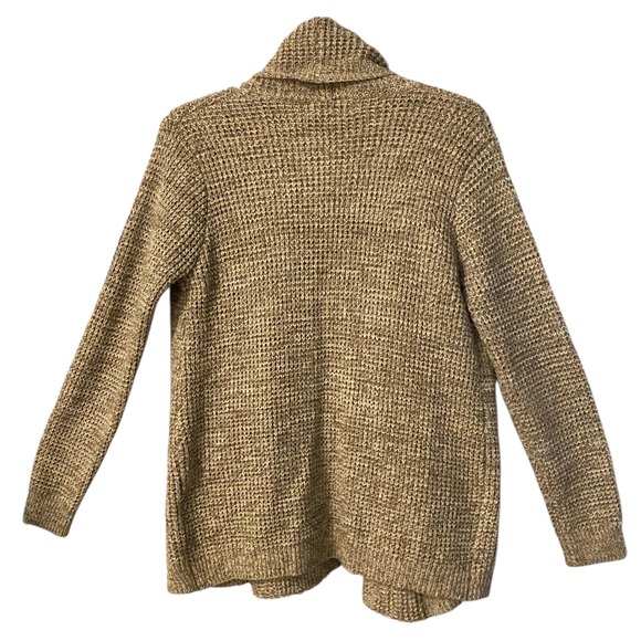JOHN + JENN Women's Cardigan Sweater L/G Tan Marled Knit Open Front - Picture 2 of 7